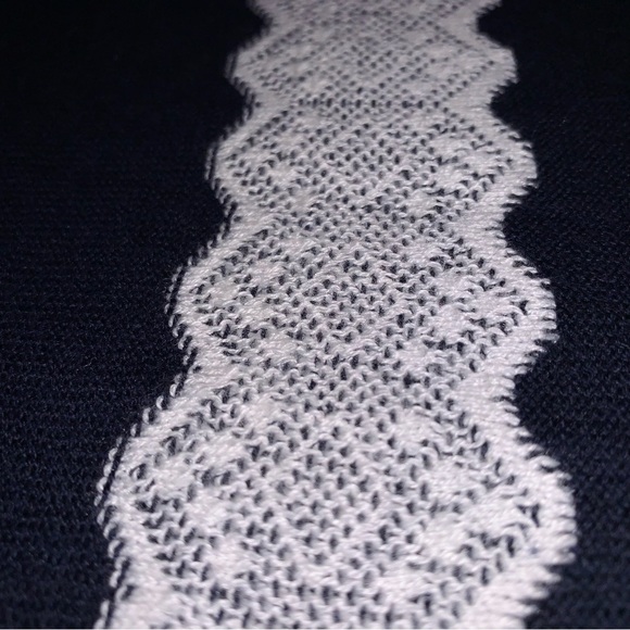 cotton/poly navy with ‘lace’ detail sweater - Picture 7 of 7
